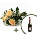 Buque com 3 Rosas Chá + Chandon Baby 187ml